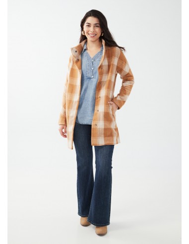 Plaid Coccoon Coat pas chere