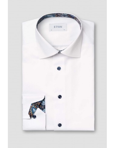 Chemise blanche avec imprimé au col et poignet Les magasins à Paris et en Île-de-France